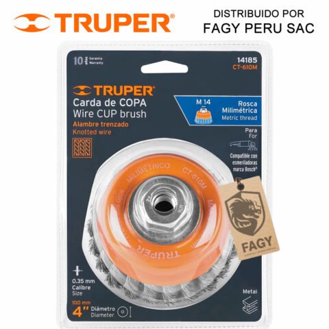 Escobilla tipo copa 4″ Truper 14185