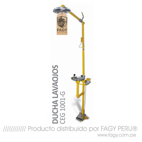 Ducha lavaojos acero galvanizado con pedal CEG 1001-G