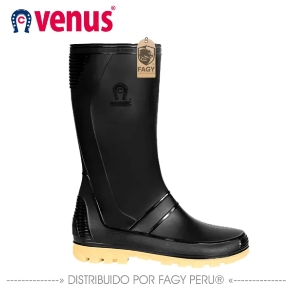 Bota impermeable andina negra amarilla