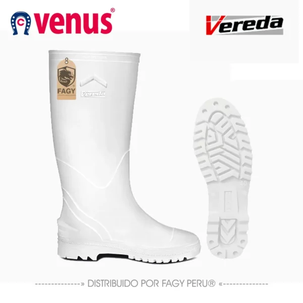 Bota impermeable granjera blanca