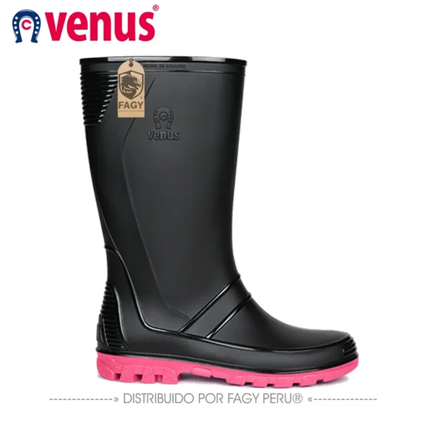 Botas impermeables andina negro fucsia