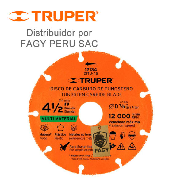 Disco 4-1/2″ de tungsteno multimaterial Truper 12134