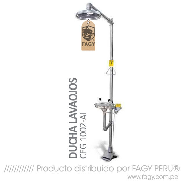 Ducha lavaojos acero inoxidable con pedal CEG 1002-AI