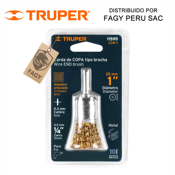 Escobilla tipo copa 1″ Truper 11595