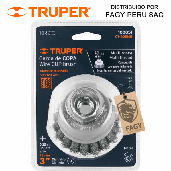 Escobilla tipo copa 3″ Truper 100851