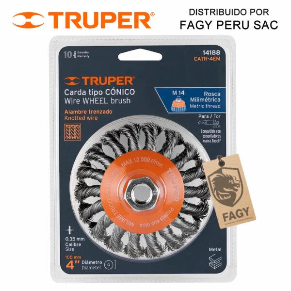 Escobilla tipo plato 4″ Truper 14188